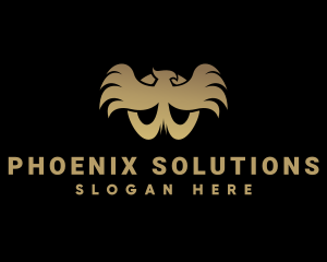 Gold Phoenix Bird logo
