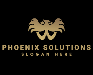 Gold Phoenix Bird logo design