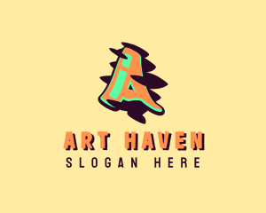 Graffiti Art Letter A logo design