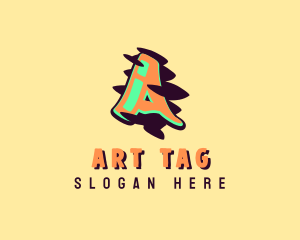 Graffiti Art Letter A logo design