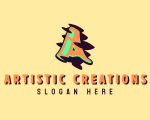 Graffiti Art Letter A logo design