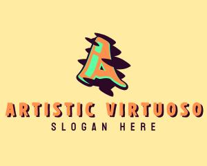 Graffiti Art Letter A logo design