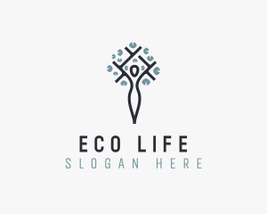 Forestry Environmental Woman Tree logo design