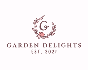 Garden Floral Garland  logo design