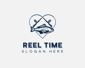 Fisherman Trout Fishing logo