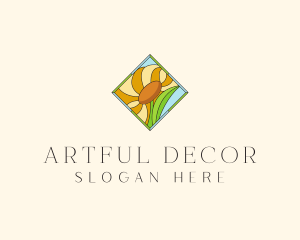 Sunflower Stained Glass  logo design