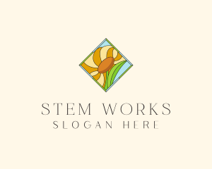 Sunflower Stained Glass  logo design