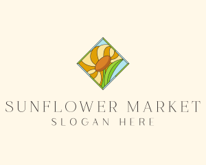 Sunflower Stained Glass  logo design