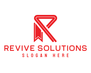 Red R Ribbon logo design