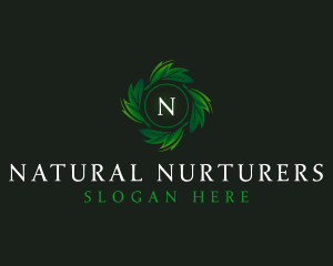 Natural Organic Leaf logo design