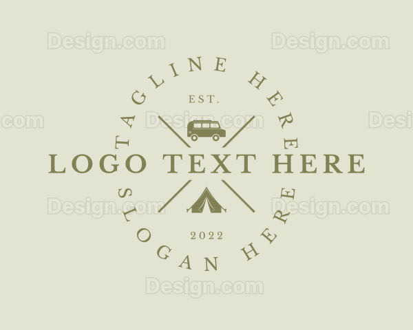 Hipster Camping Equipment Logo