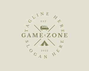 Hipster Camping Equipment Logo