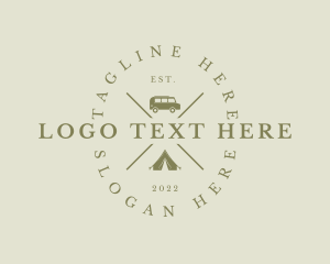 Hipster Camping Equipment Logo