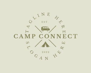 Hipster Camping Equipment logo design