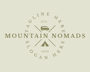 Hipster Camping Equipment logo design