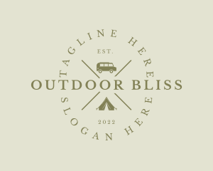 Hipster Camping Equipment logo design