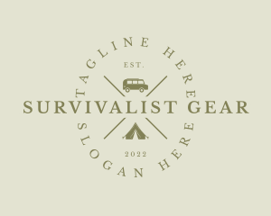 Hipster Camping Equipment logo design