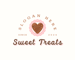 Chocolate Heart Candy logo design