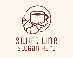 Croissant Coffee Line logo design