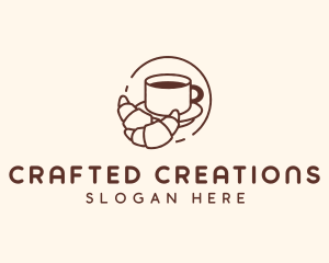 Croissant Coffee Line logo design