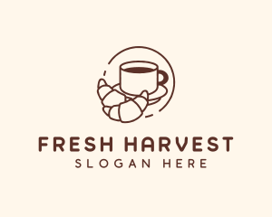 Croissant Coffee Line logo design