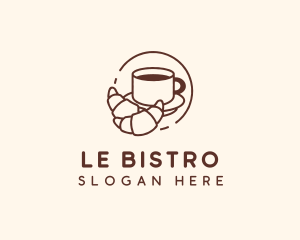 Croissant Coffee Line logo design