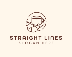 Croissant Coffee Line logo design