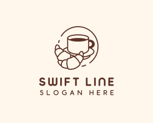 Croissant Coffee Line logo design