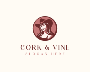 Cowgirl Western Hat  logo design