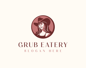 Cowgirl Western Hat  logo design