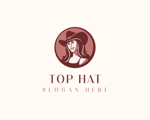 Cowgirl Western Hat  logo design