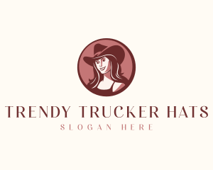 Cowgirl Western Hat  logo design