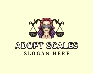 Woman Justice Scale logo design