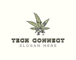 Hipster Marijuana Weed logo
