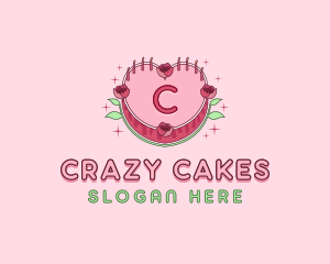 Floral Heart Cake logo design