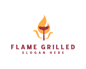 Fire Grill Sausage logo design