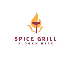 Fire Grill Sausage logo design