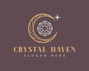 Moon Diamond Crystals logo design