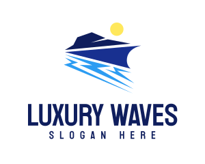 Abstract Sea Yacht  logo design