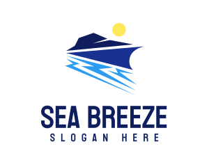 Abstract Sea Yacht  logo design