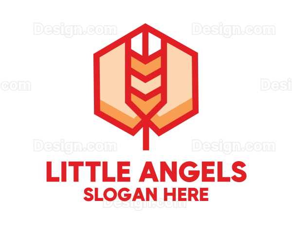 Red Wheat Hexagon Logo