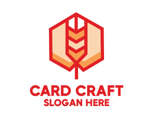 Red Wheat Hexagon logo design