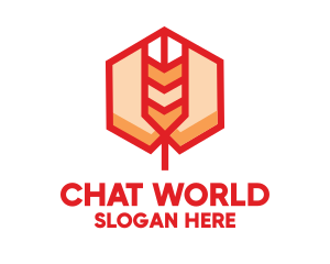 Red Wheat Hexagon logo design