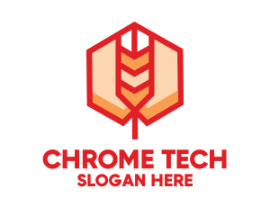 Red Wheat Hexagon logo design