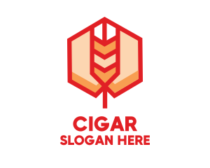 Red Wheat Hexagon logo design