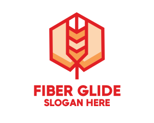 Red Wheat Hexagon logo design