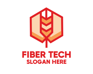 Red Wheat Hexagon logo design