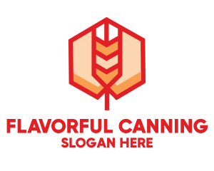 Red Wheat Hexagon logo design