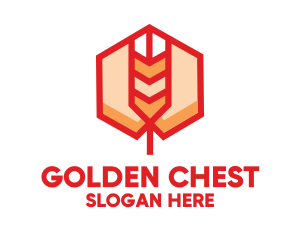 Red Wheat Hexagon logo design