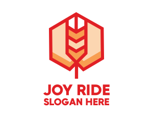 Red Wheat Hexagon logo design